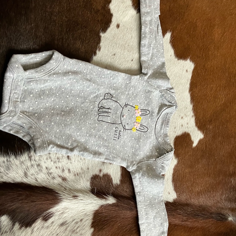Carter's Gray and Yellow Bunny One Piece
